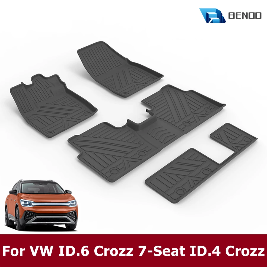 

For Volkswagen ID.6 Crozz 7-seat All-Weather Car Floor Mats VW ID.4 Crozz 2024 2023 Trunk Mats Full Set Liner Non-Slip Odourless