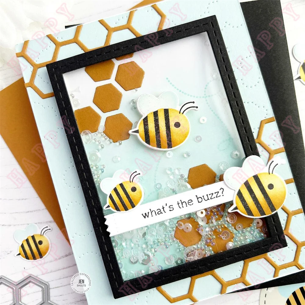 Bees Work Hard To Build A Hive 2022 New Metal Cutting Dies And Stamps Stencil Scrapbook Diary Diy Greeting Card Handmade