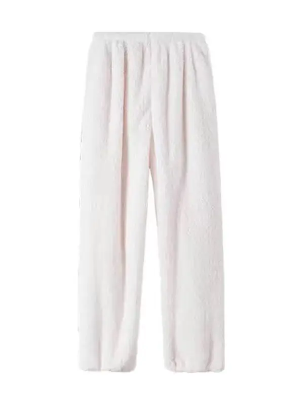 Calças de Lazer Femininas Plus Size Coral Fce Angel Sp, Quentes para o Inverno, Cintura Alta, Pernas Largas, Calças Retas