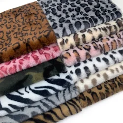 Printed Fabric Leopard Print Artificial Woolen Cloth Imitation Fur for Clothing Cabinet Designer Diy Sewing Material Cloth