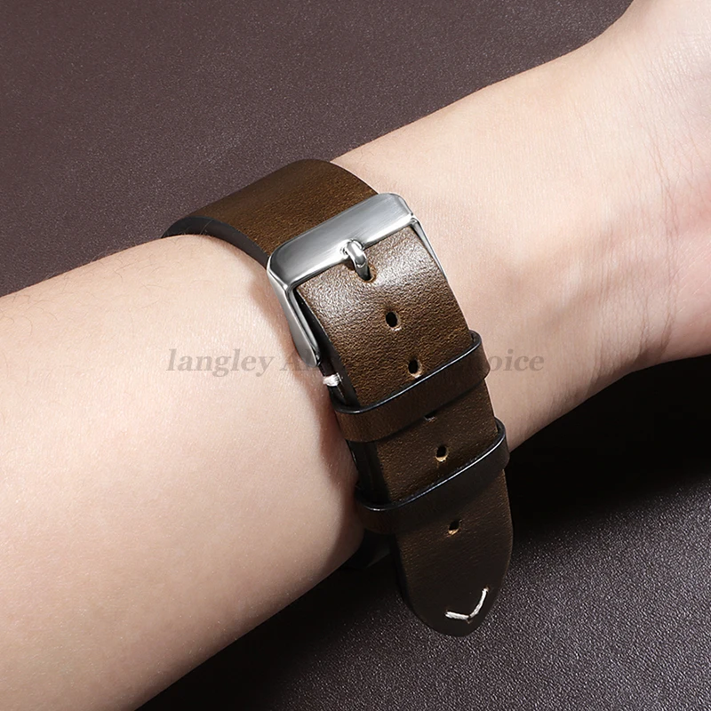 الرجعية النفط الشمع جلد طبيعي حزام الساعات الإفراج السريع جلد العجل حزام ل Seiko ل رولكس 18 مللي متر 19 مللي متر 20 مللي متر 21 مللي متر 22 مللي متر 24 مللي متر معصمه