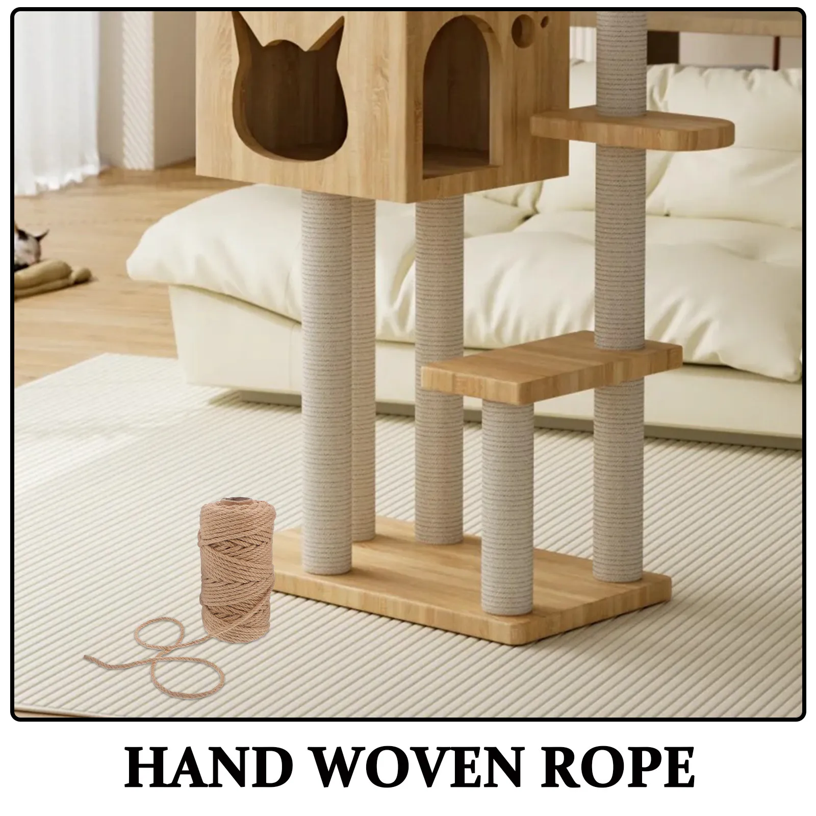 1 Roll Natural Jute Twine Thick Braided Rope 150Ft Natural Jute Cord Garden Twine String Plant Tying Cat Scratching Post Rope