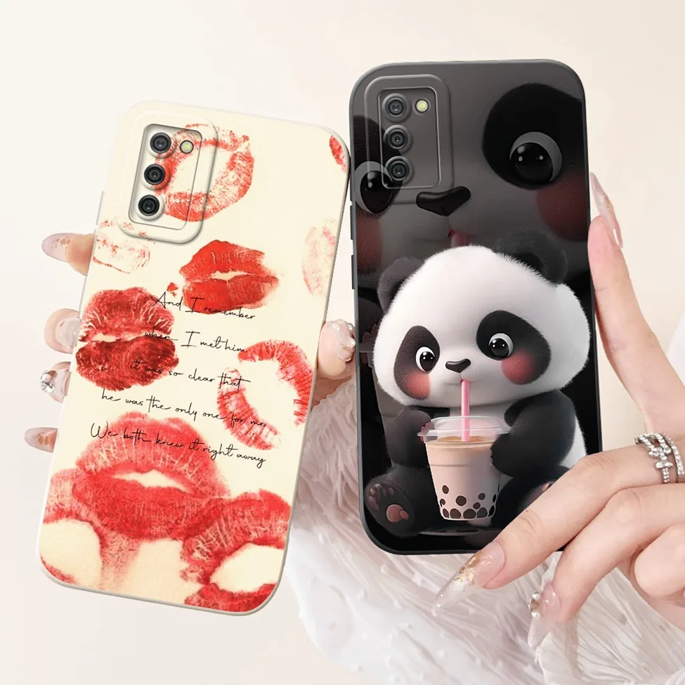 For Samsung A02S M02S F02S Back Cover For Samsung Galaxy A02S Case Silicone Fashion Cute Cat Luxury Flower Shockproof Phone Case