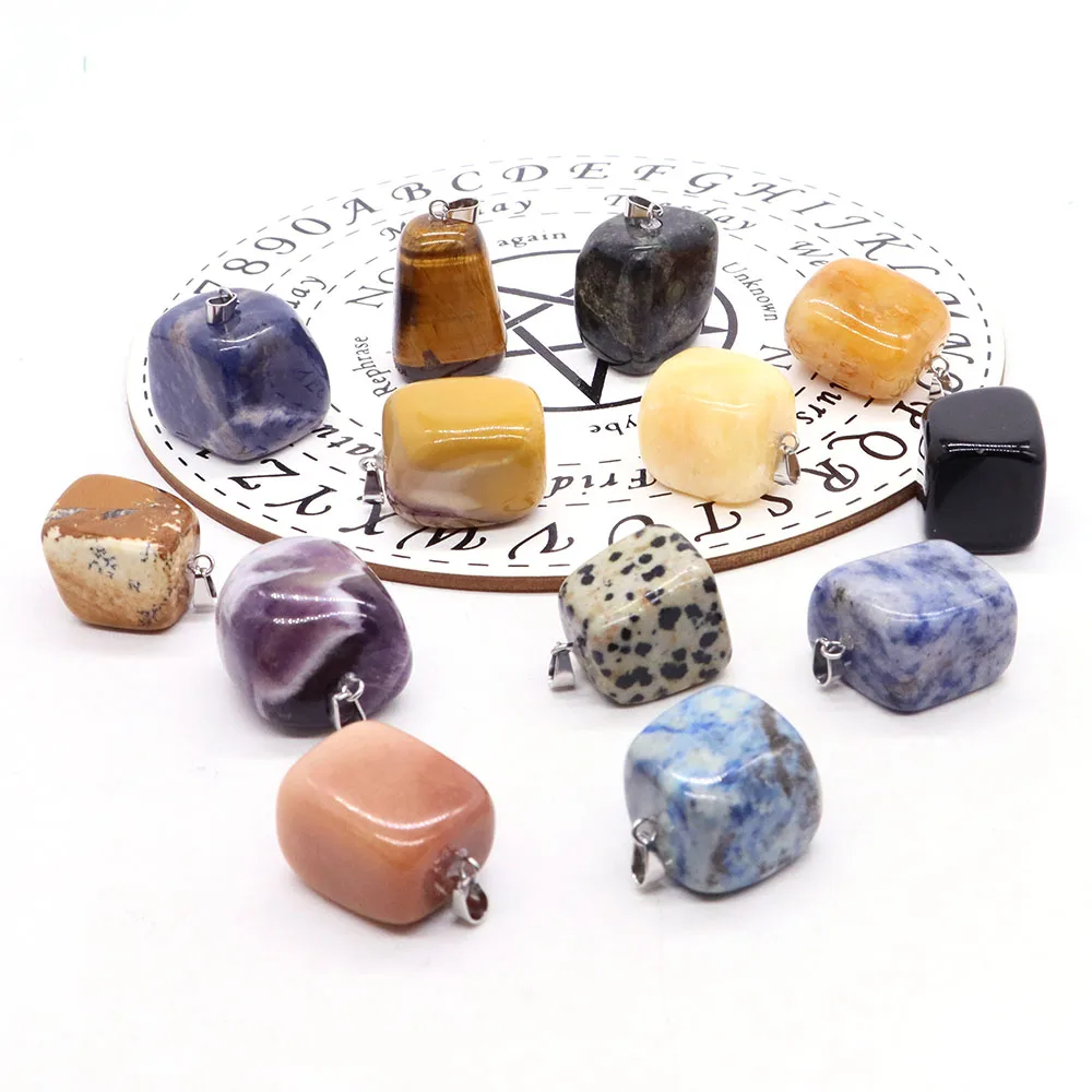 Wholesale Natural Mixed Irregular Shape Stone Pendants Crystal Amethyst Fluorite Obsidian For Women Diy Jewelry Making Gift