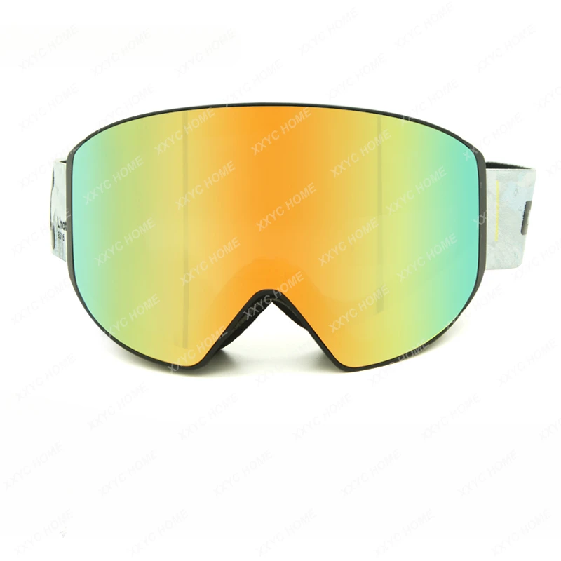 Ski Goggles Automatic Color Changing Magnetic Lens Men and Women Adult Frameless Double Layer Anti-Fog