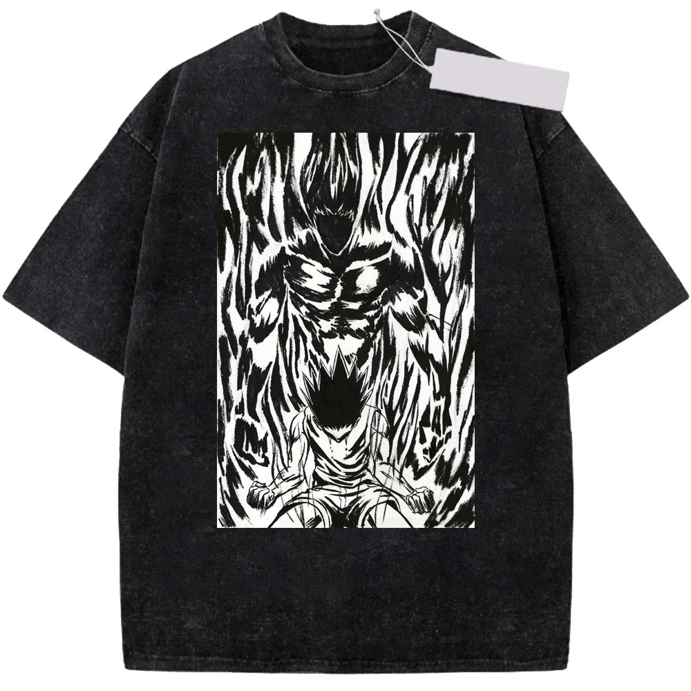 2026 Neues Anime Jujutsu Kaisen Manga Bedrucktes T-Shirt für Herren und Damen, Gewaschenes T-Shirt, Hochwertiges Vintage Baumwoll-T-Shirt, Harajuku