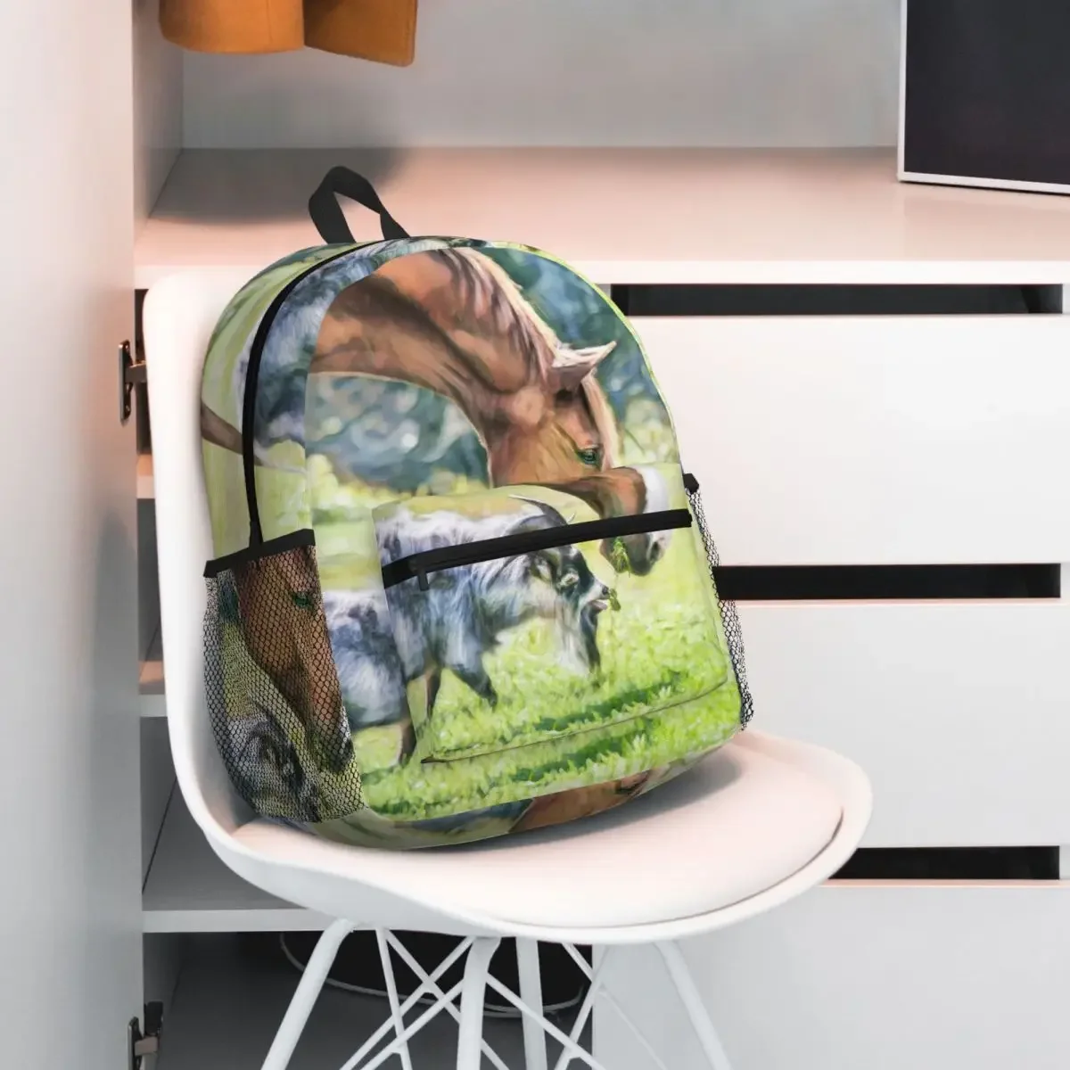 

Рюкзак Horse And Goat Share A Mouthful Of Grass, рюкзак большой вместимости, детская сумка для книг, школьная сумка, сумки на плечо для мужчин и женщин