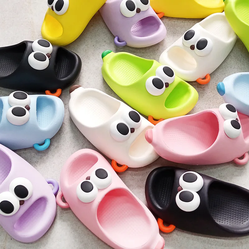 Summer Portable Outdoor Slippers Kids' Big Eye Shoes Thick Sole Non-slip Sandals Boys Girls Funny Slides Indoor Home bathroom - view 6