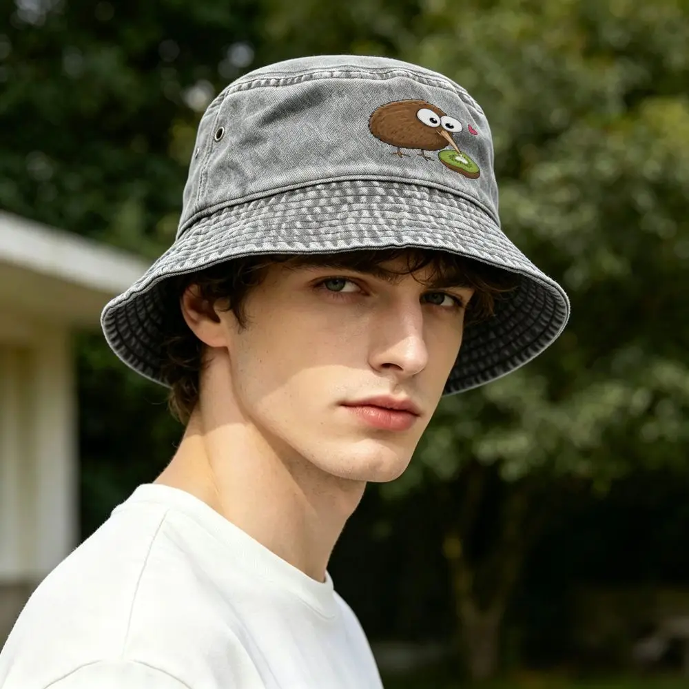 1pc Kiwi Bird Print Bucket Hat Suitable for Men & Women, Soft Breathable Viscose Rayon Lightweight Unisex with Kiwi Bird, Casual