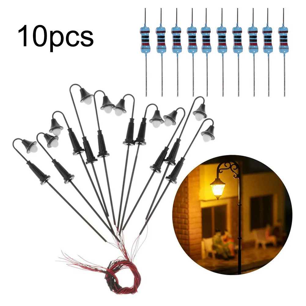 Complete Package of Ten Model Train Street Lights Ideal Lighting Solution for HO For TT Scale Scenery Projects
