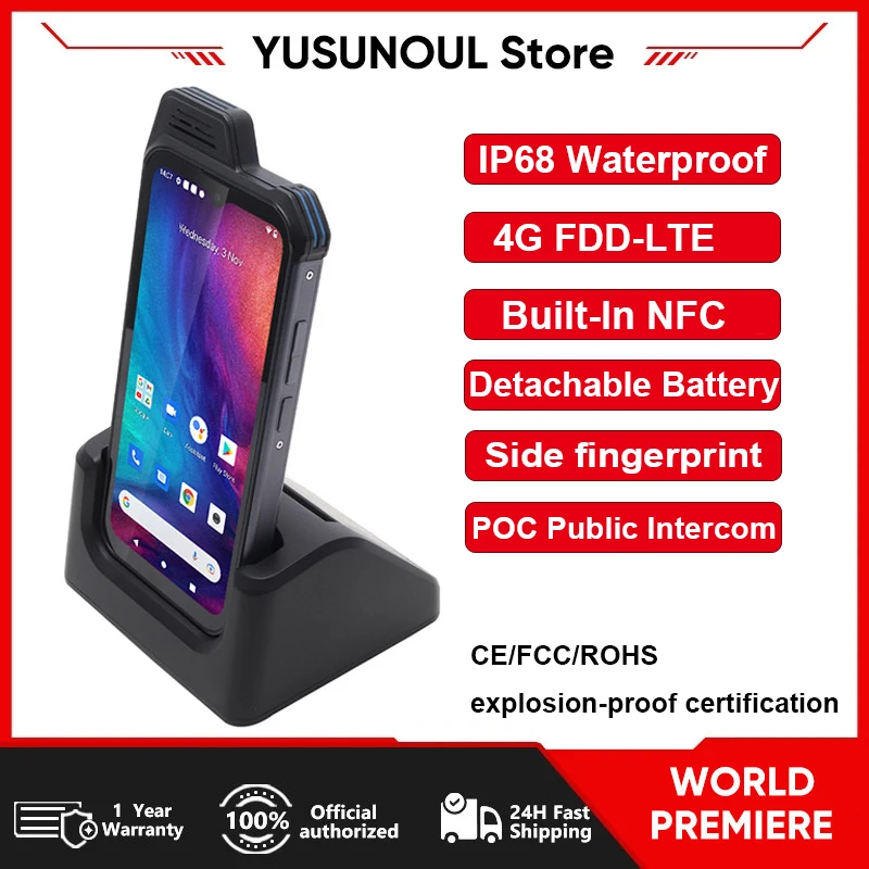 Wersja globalna 6,3-calowy telefon komórkowy NFC Walkie Talkie PTT 4G LTE Wytrzymałe smartfony Android 11 4 GB + 64 GB IP68 Wodoodporny Octa core