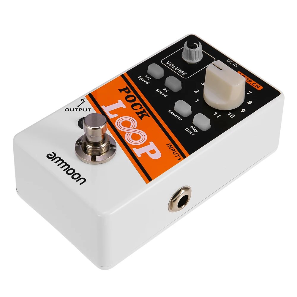 POCK LOOP Looper Guitar Effect Pedal 11 Loopers Max.330mins Recording Time Supports 1/2 & 2X Speed Playback Reverse Functions