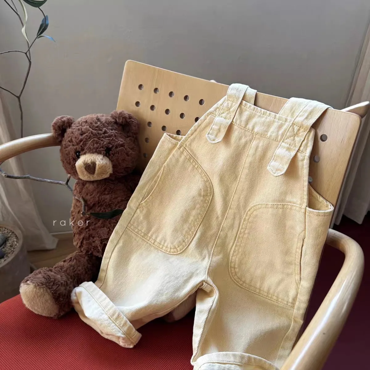 Kids Straight Leg Overalls Boys Girls Korean Style Casual Loose Fit Dungarees Spring Summer New Children's Bib Pants