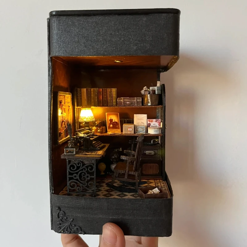 

In Stock Diy Dollhouse Book Nook House Miniature Wooden Puzzle Leisure Assemble Desktop Decoration Handmade Party Toys Gifts