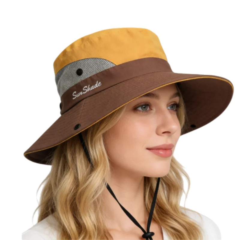 Summer UV-protective sun hat for fishing, face-shielding sun hat, wide-brimmed sun hat, men's and women's fisherman hats