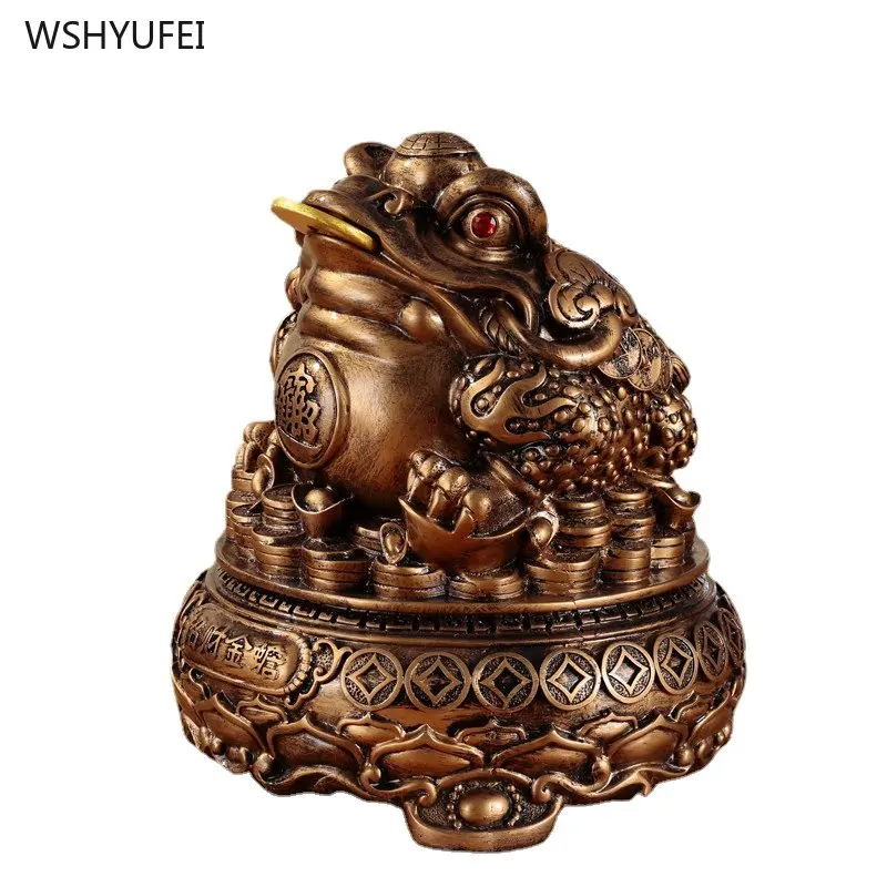 Resin Golden Toad Decoration Cashier Company Opening Gift Relocation Home Decoration Crafts Boutique Statue desk decoration