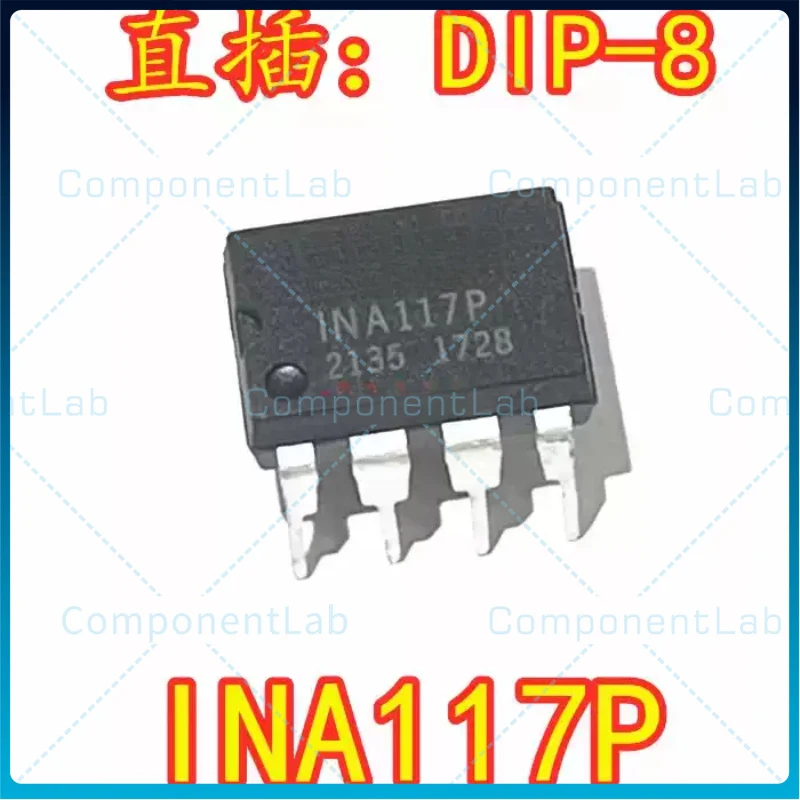 5-25pcs INA117P Instrumentation Amplifier Chip, DIP-8 Through Hole High CMRR Difference Amplifier