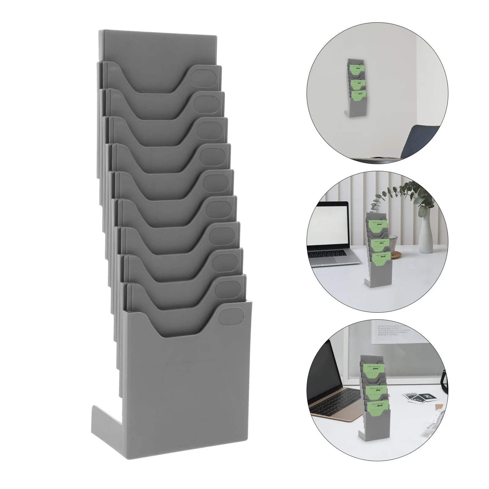 

Plastic Time Cards Holder Standing Type For Office Warehouse School Card Slot Rack Organizer Shelf Storage