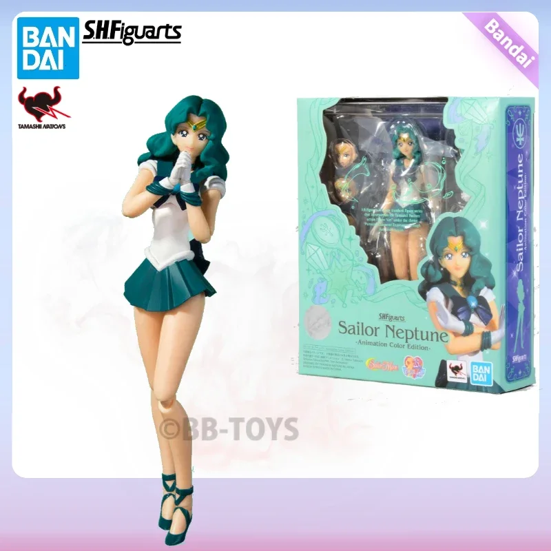 In Stock BB Bandai Sailor Moon Anime Figure SHF  Neptune Animation Color Edition Collection Model  Toys