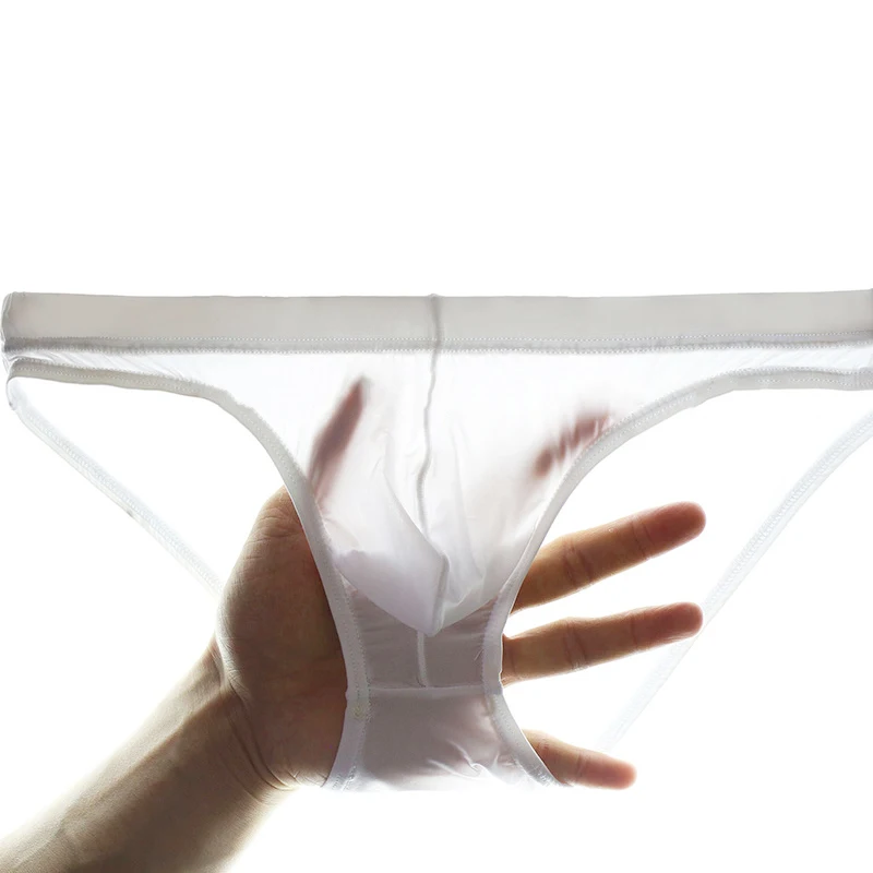 

Transparent Briefs Men's Sexy Solid Color Low Rise Briefs Soft Underwear Breathable Men Underpants White Mesh Panties