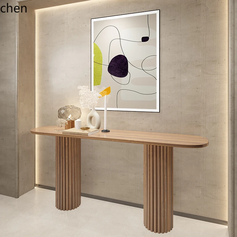 HT entrance  Solid wood table against the wall Corridor a few simple end-view table Side table