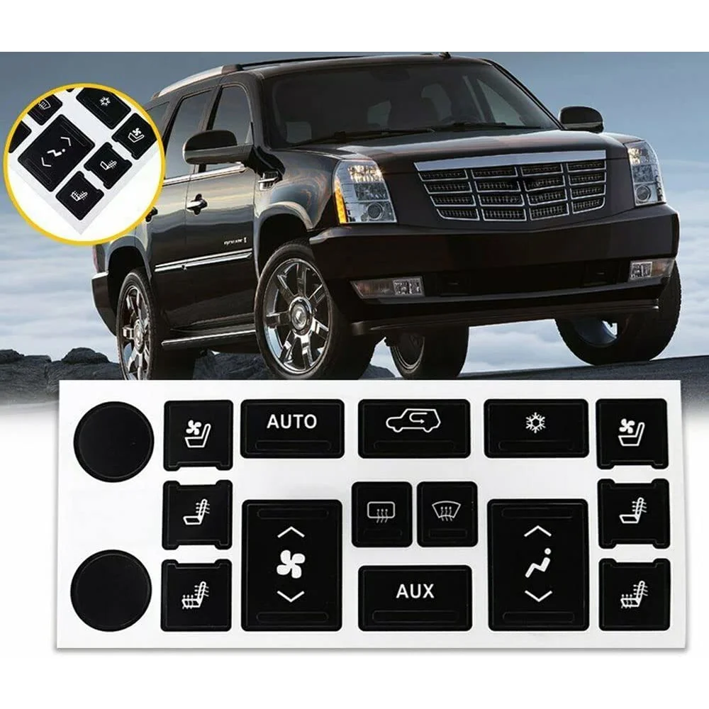 Dashboard Repair Sticker For Cadillac Escalade EXT ESV Climate Control & Radio Worn Button Repair Decals