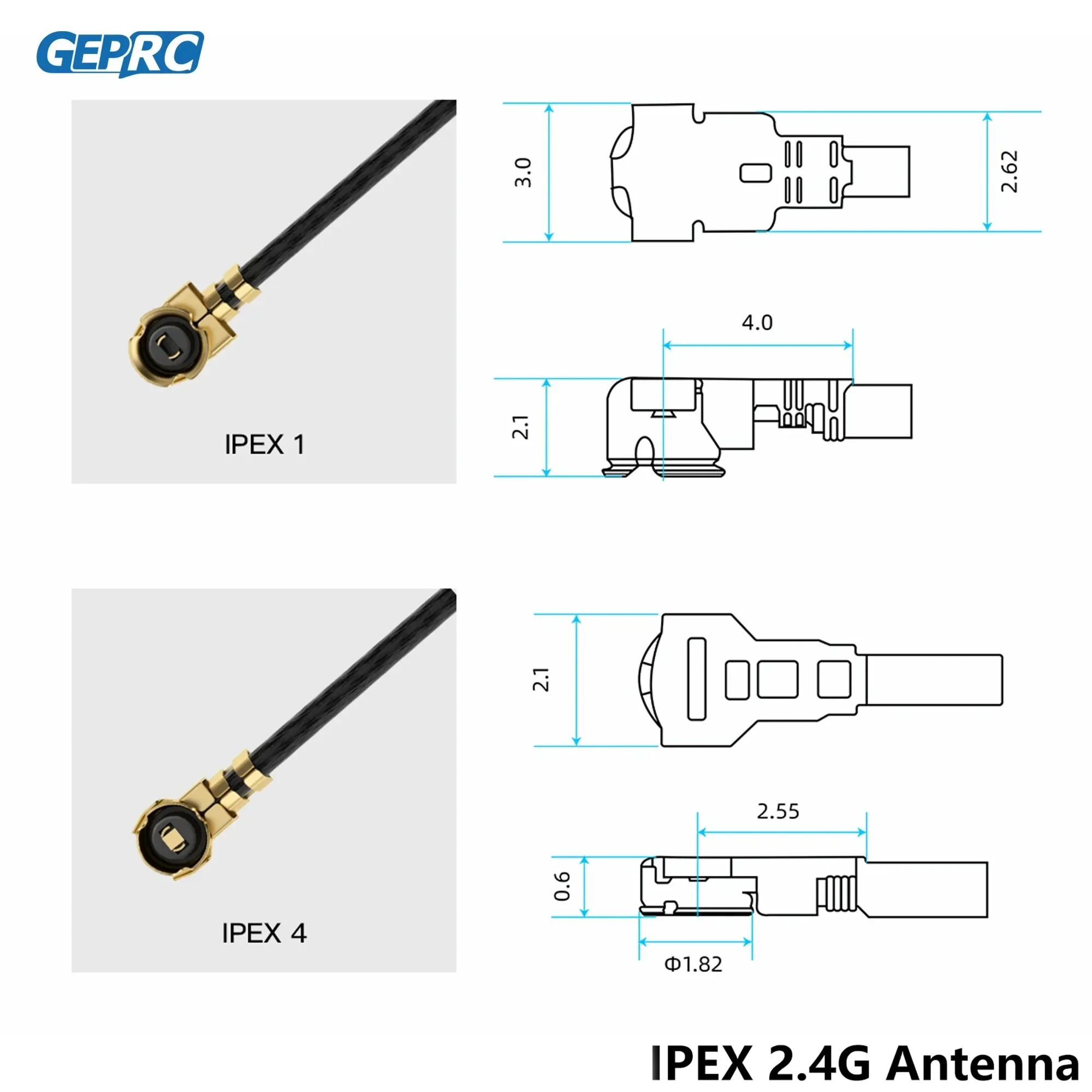 5 uds GEPRC IPEX 5,8G antena de tubo de cobre IPEX 2,4G conector 5,8 GHz DIY RC baja impedancia FPV Quadcopter Drone piezas de estilo libre