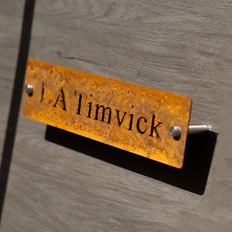 

Винтажные дверные таблички на заказ, уличные адресные знаки с эффектом ржавчины, полые номера дома, буквы, металлические железные дверные таблички 30x8 см/40x10 см