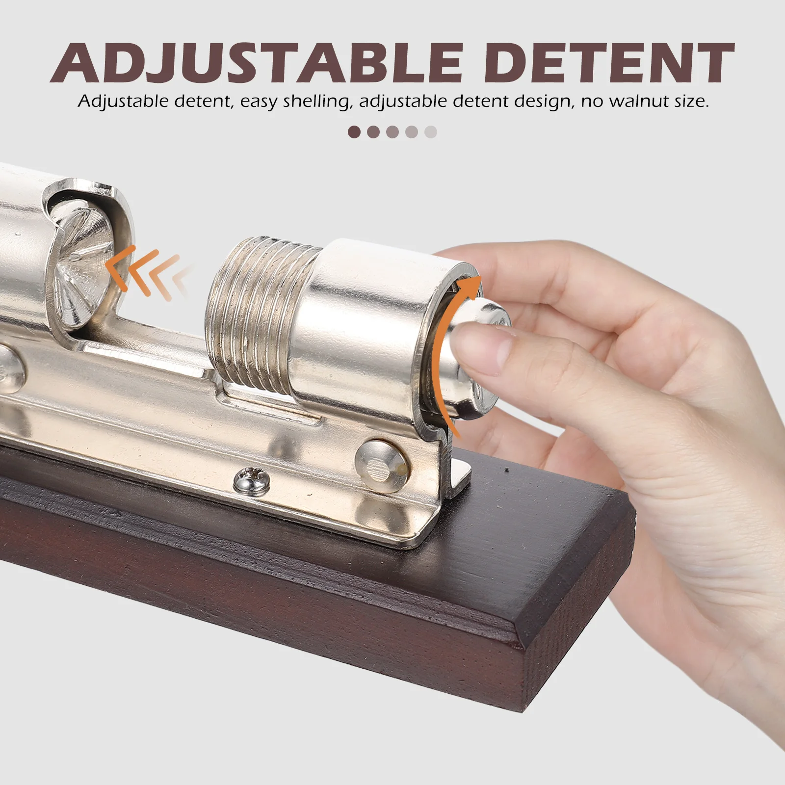 

Walnut Cracking Tool Stainless Steel Wood Handle Wear-Resistant Household Nut Opener Desktop Kitchen Gadget Convenient