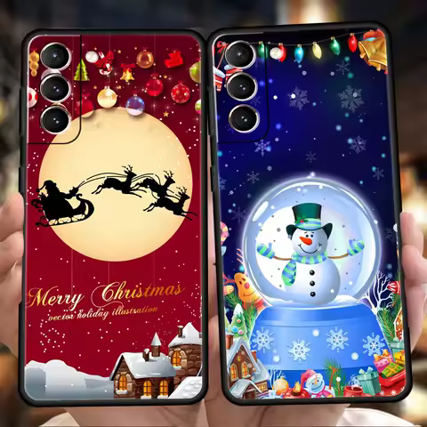 Winter Merry Christmas Phone Case For Samsung Galaxy S24 S23 S22 S20 S21 FE Ultra S24 S23 S10 S10E S9 S8 Plus 5G Phone Cover Bag