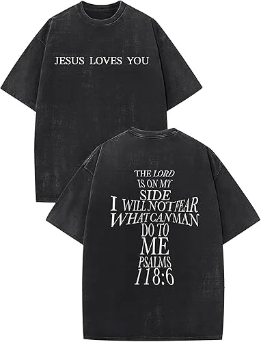 Christian Shirts GOD Is Good Graphic Tees Cross Bible Dove Jesus Religious Tshirt Retro Washed Tops Unisex Casual Tops