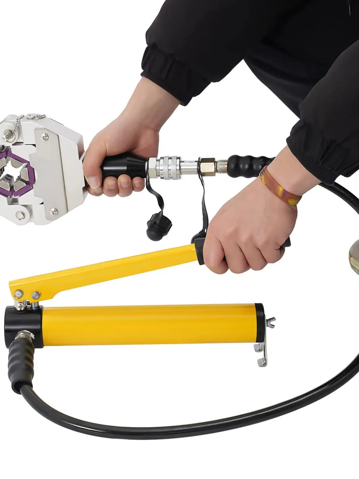 Klimaanlagen-Reparaturwerkzeuge Hydraulisches Klimaanlagen-Wartungswerkzeug Schlauchcrimpzangen-Set, Hydraulisches Klimaanlagen-Schlauchcrimpzangen-Set mit 7 Matrizen