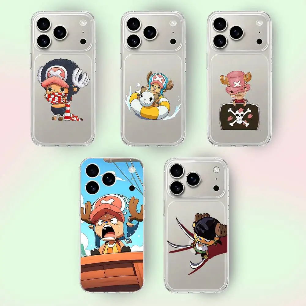 Coque de téléphone mignonne T-Tony Tonys Choppers pour iPhone 17 16 15 14 Plus 13 12 11 Pro Max, coque arrière transparente antichoc