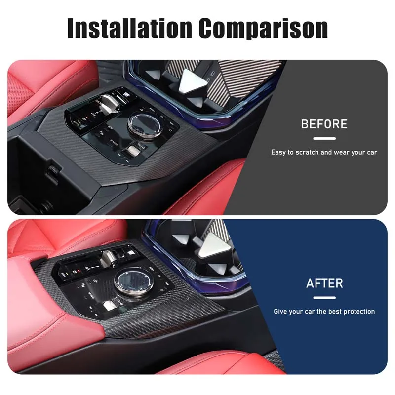 

For BMW X3 G45 2025+ real carbon fiber car center control gear panel frame decorative sticker car accessories