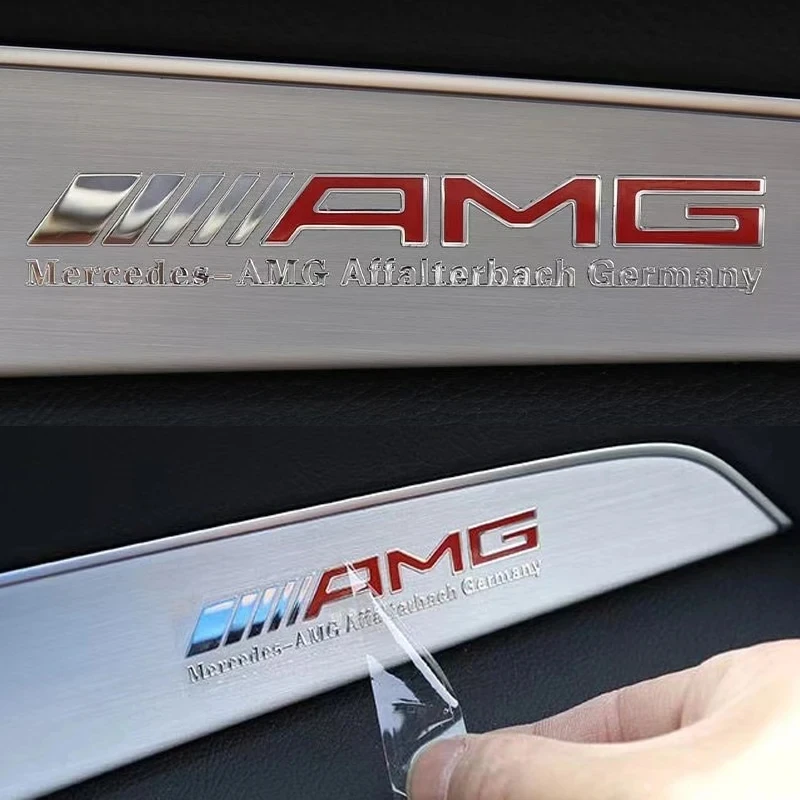 9x1.5 ملصقات معدنية جسم السيارة نافذة ديكور شعار الملحقات الداخلية لمرسيدس بنز AMG A B C D M S R الفئة GLA CLA GLB GLC