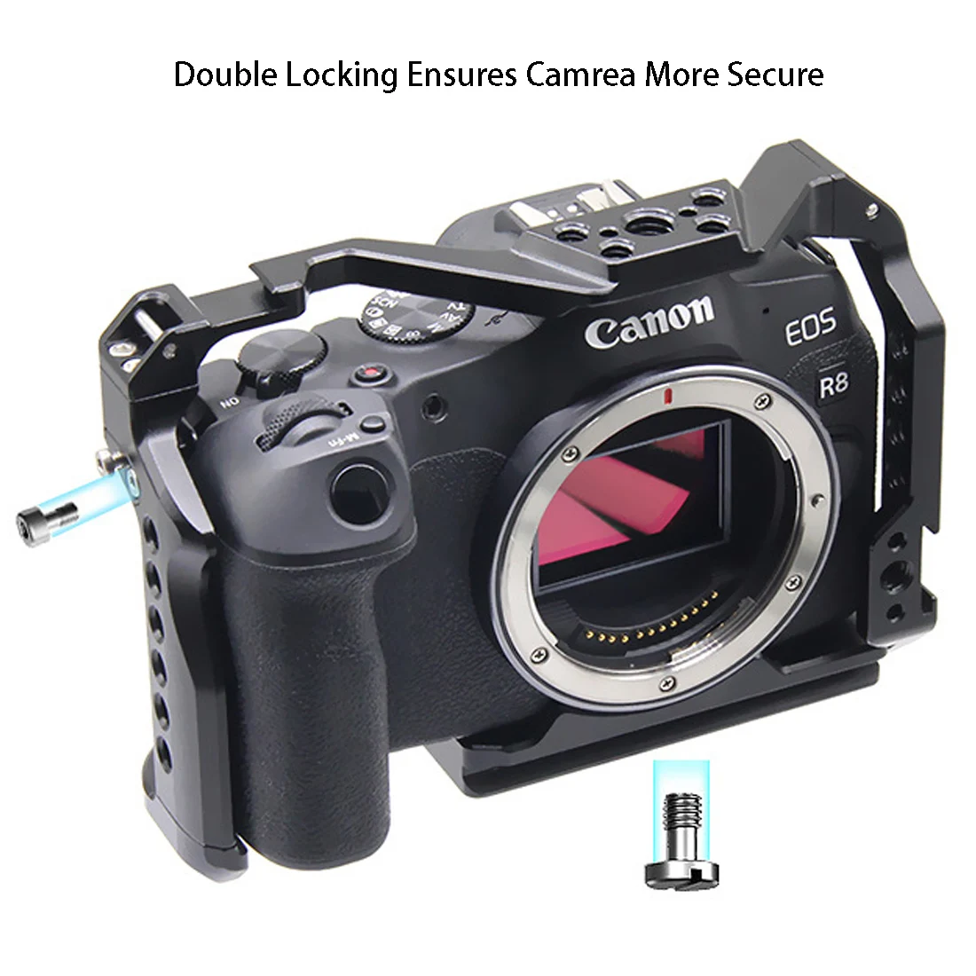 Topcine R8 Cage for Canon EOS R8 Camera,with Cold Shoe, 1/4\