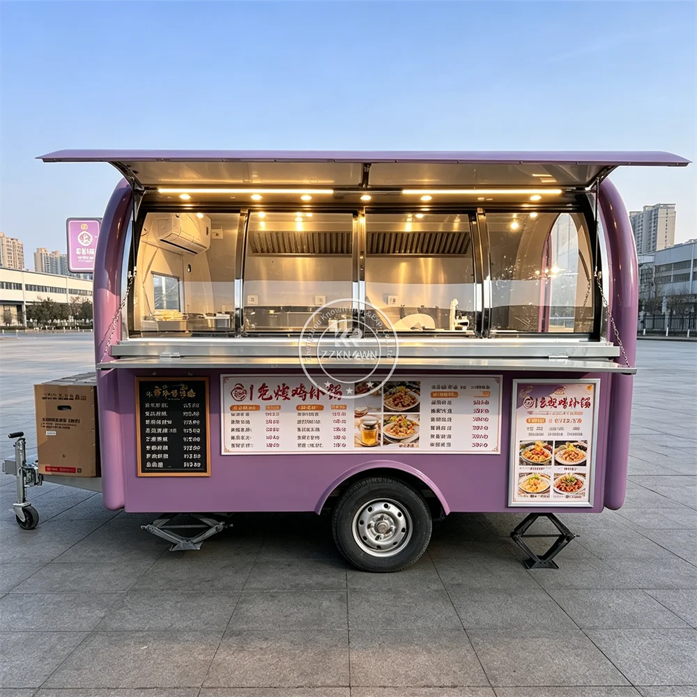 Complete Equipment Mobile Food Cart Concession Cart Mobile Kitchen Trailer  Fried Chicken Taco Food Truck Fully Equipped