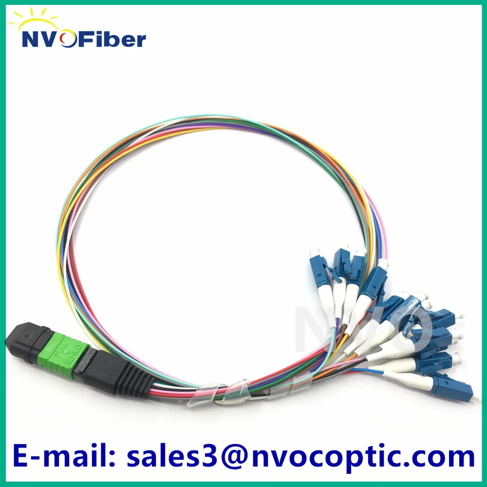 MPO APC Female-12C LC UPC 0.9 مللي متر وضع واحد SM اندلاع الألياف البصرية أسلاك التوصيل المصنوعة Fanout متعدد النواة G657A1 نوع B مع ماركة Senko
