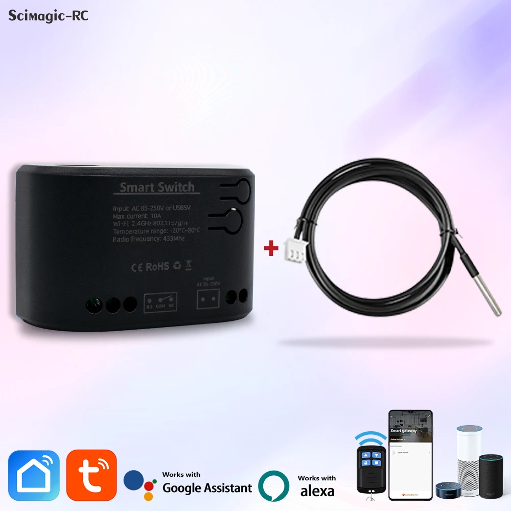 Tuya Smart Temperature Switch Wifi Intelligent Home Relay 220V 85-250V Intelligent Thermostat With Energy Consumption Monitor