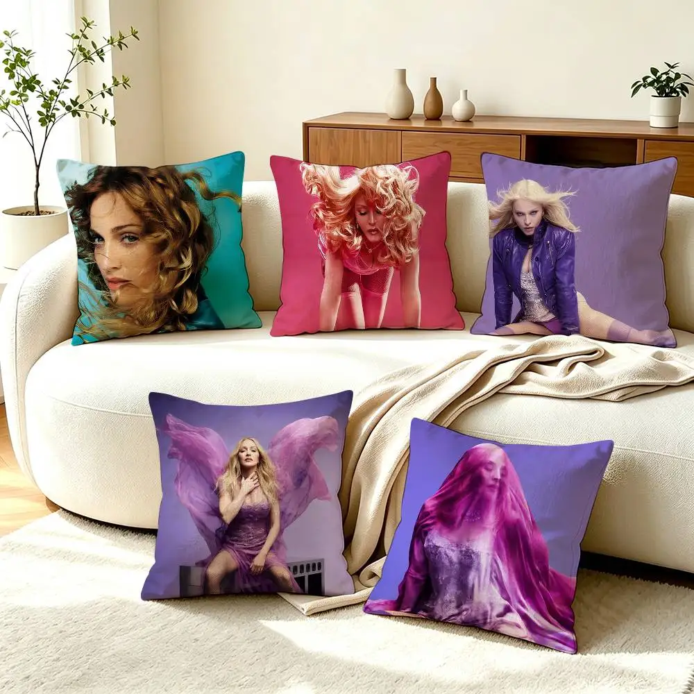 M-Madonna Pop Portrait  Pillow Case Square Double-Sided Sofa Cushion Cover Bedroom Bedside Pillow