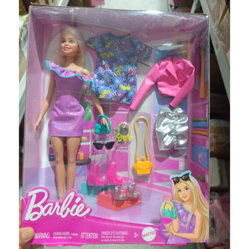 متوفر في المخزون جديد حقيقي باربي موضة مطابقة سحر ساطع هدية صندوق الكرتون الشكل ميلي لطيف دمية المشهد لعبة فستان ألعاب الدمى