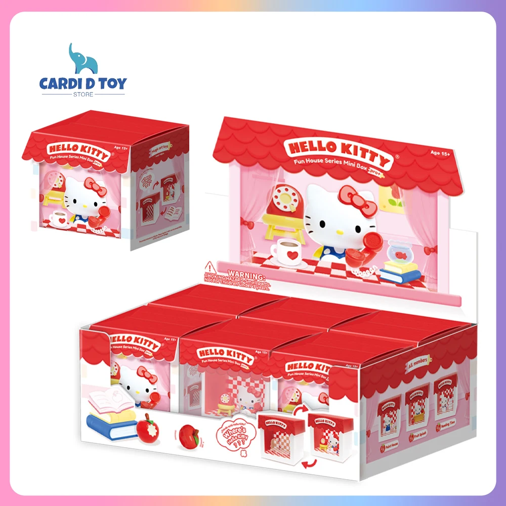 New Genuine Hellokitty Blind Box Trendy Collectible Toy Desktop Ornament Hellokitty Fun House Mini Box Mystery Box Gift Toy