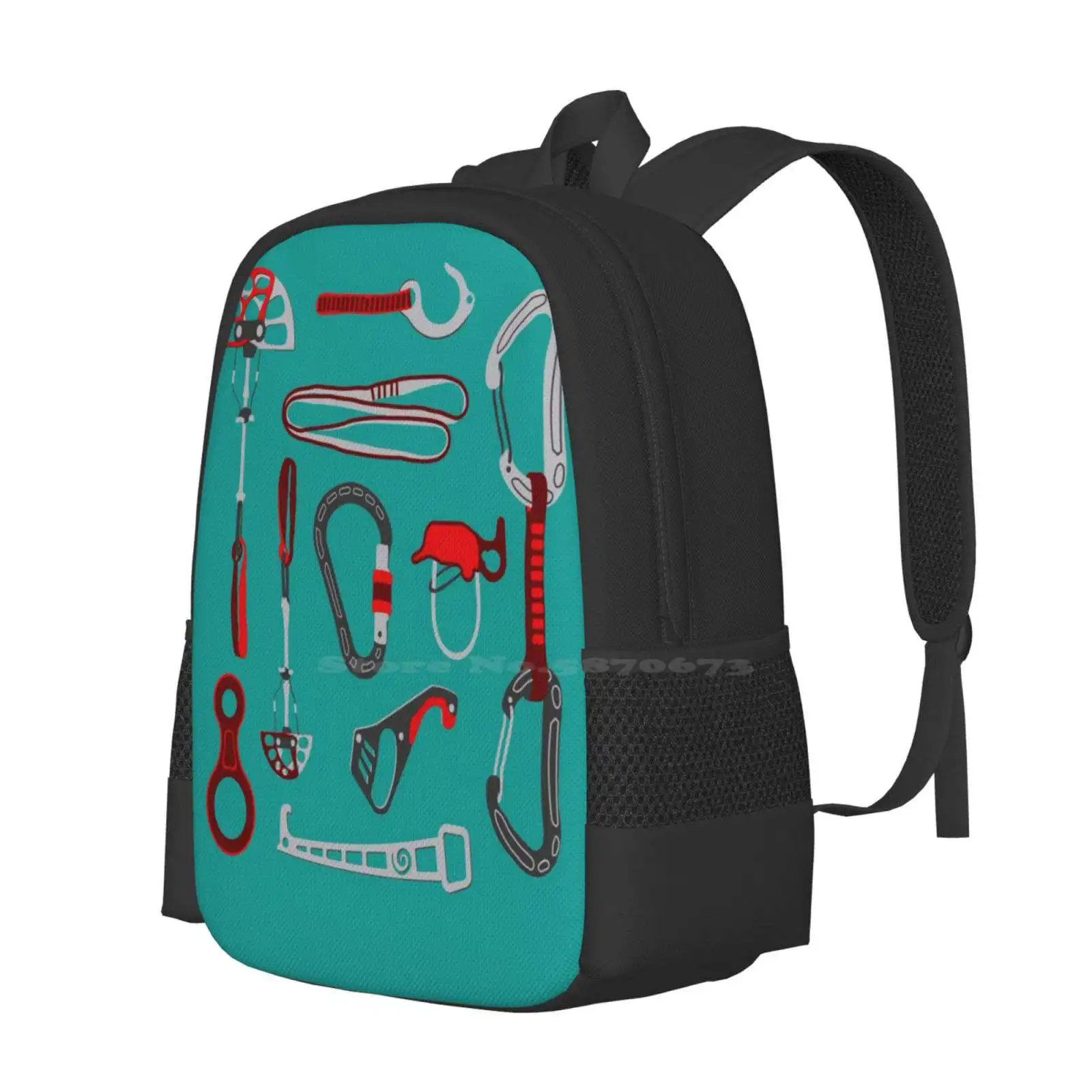 Climbing Equipment Design New Arrivals Unisex Bags Student Bag Backpack Climbing Equipment Climber Carabiner Graphic Design