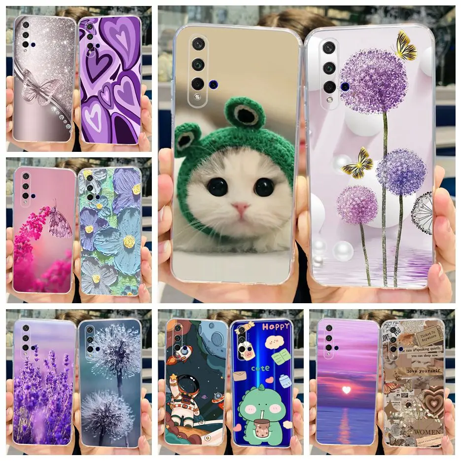 For Huawei Nova 5T Case YAL-L21 YAL-L61 New Fashion Pained Clear Silicone Soft TPU Phone Case For Honor 20 Honor20 Fundas Bumper