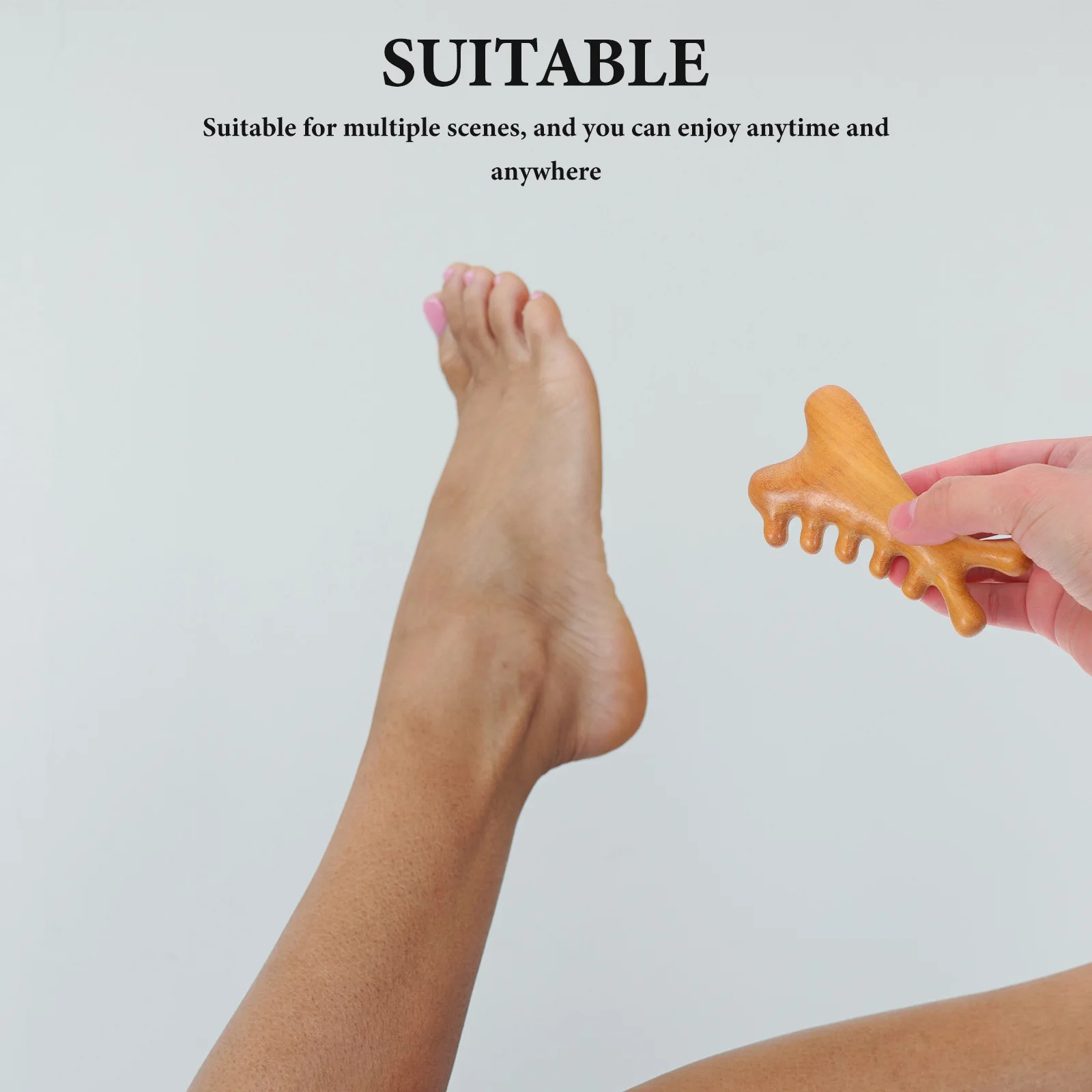 

Six-Claw Wooden Massage Tool Long Handle Meridian Stimulation Muscle Relaxation Foot Massager Home Office Use Scalp Massage Comb