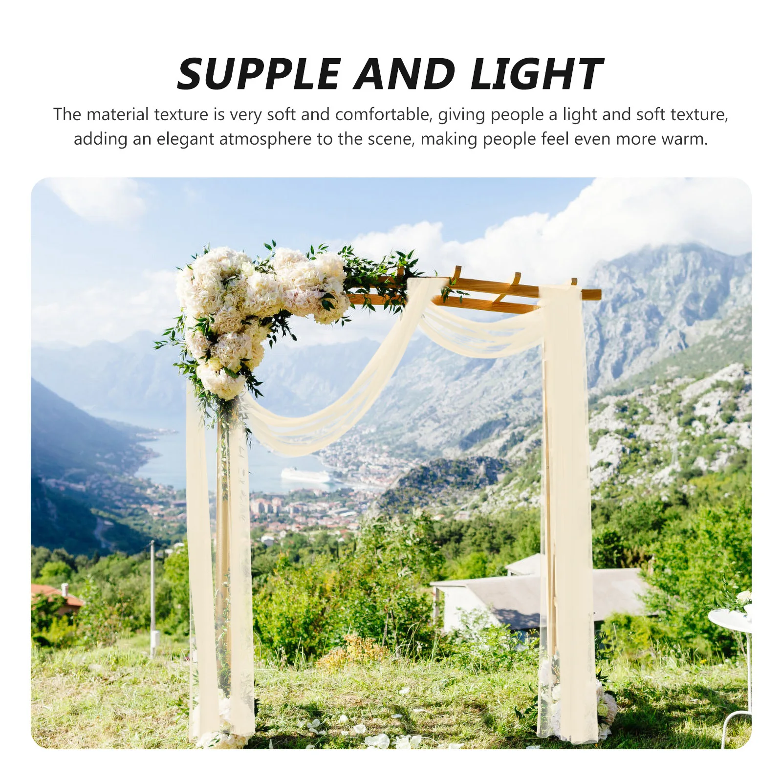 

Wedding Arch Draping Fabric Sheer Curtain Drapery Elegant Backdrop for Wedding Ceremony Party Ceiling Decor Sheer Backdrop