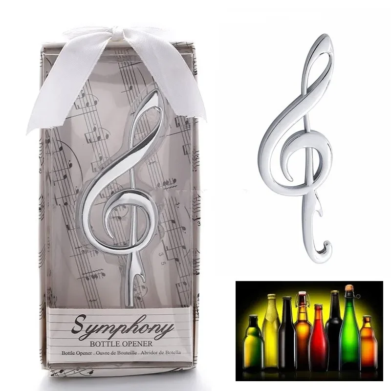 

100Pcs/Lot Wedding Favors This Symphony Chrome Music Note Bottle Opener