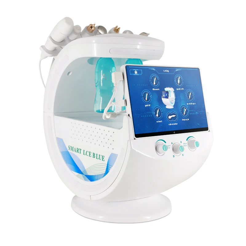 Smart Ice Blue 7 in 1 Water Hydra Oxygen Diamond Dermabrasion Beauty Device With Skin Analysis Beauty Spa Salon