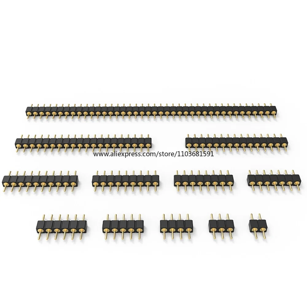 1x40P  2.0mm 2.54mm Round Hole Male Tin Gold Female Pin Header Single Row 0.1\