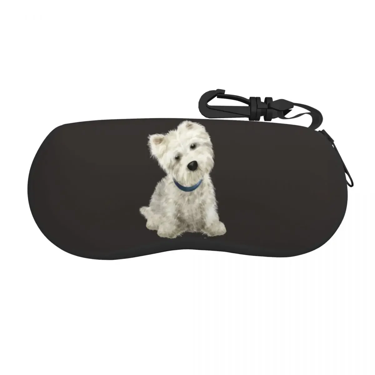 Custom Cute West Highland White Terrier Dog Shell Glasses Case Unisex Cool Westie Puppy Eyeglasses  Sunglasses Protector Box